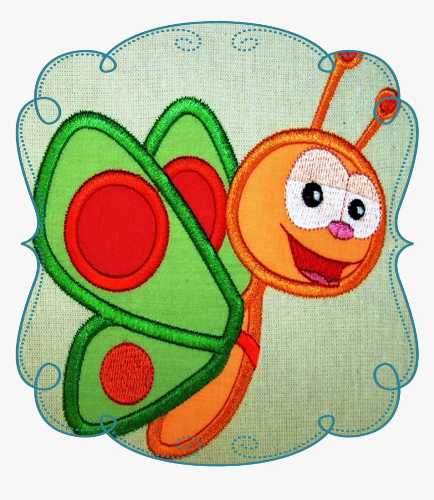 Baby Butterfly Applique - Caterpillar, HD Png Download