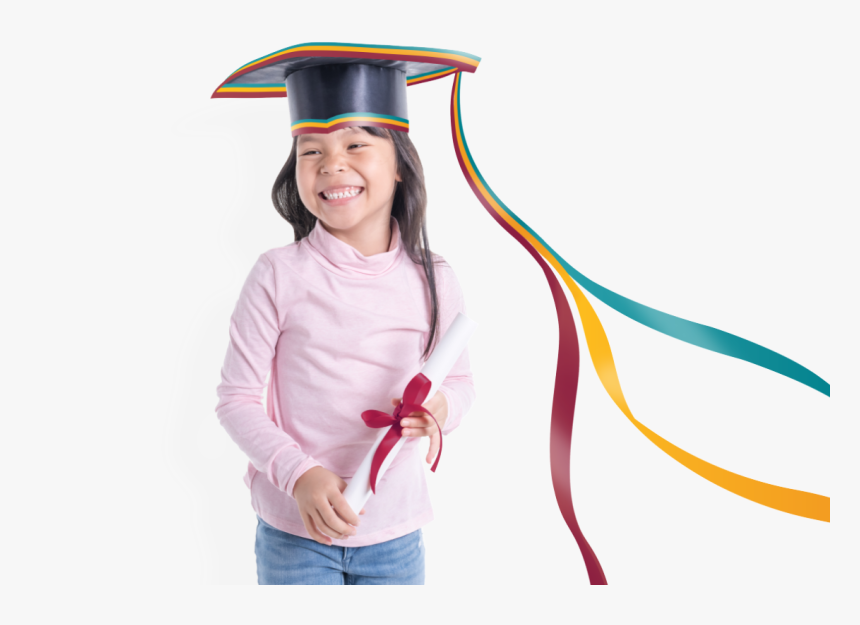 A Young Girl With A Graduation Hat Holding A Certificate, HD Png Download