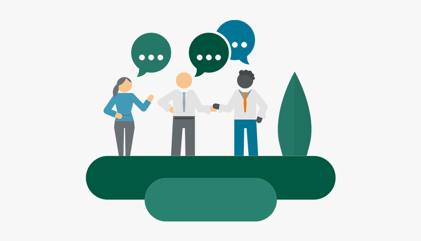 Illustration Of Two People In Dialogue In A Green Environment - Illustration, HD Png Download