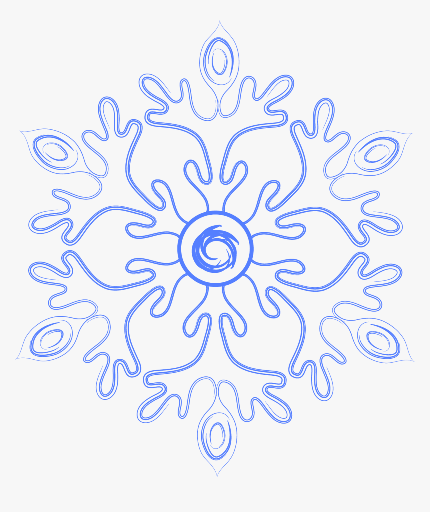 Black Printable Snowflake Outline, HD Png Download
