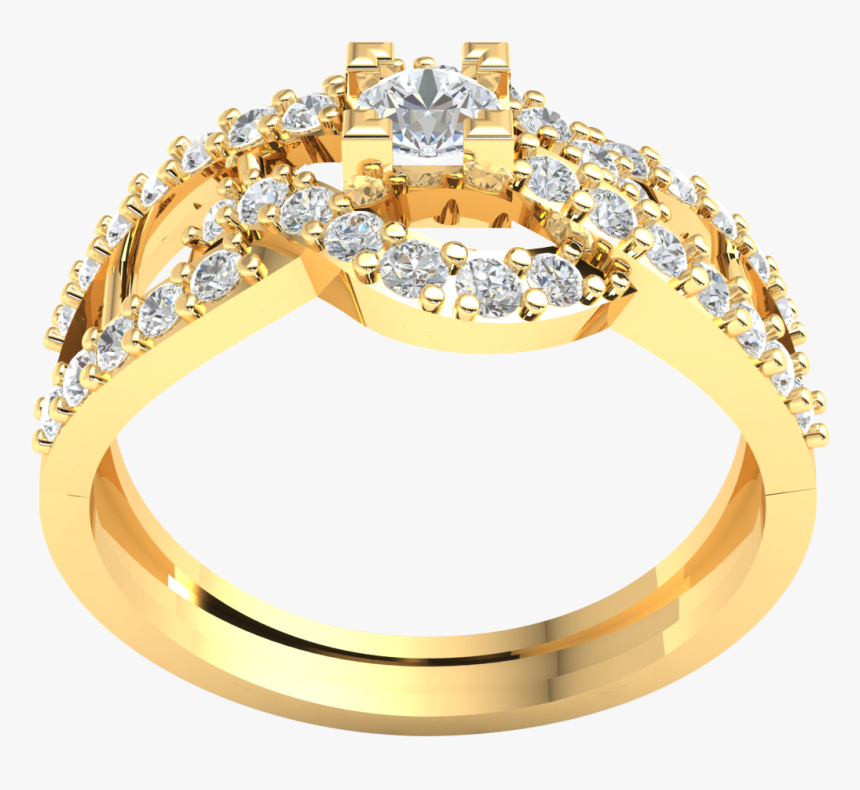 Natural 0 7ctw Round Cut Diamond 10k Gold Engagement - Engagement Ring, HD Png Download