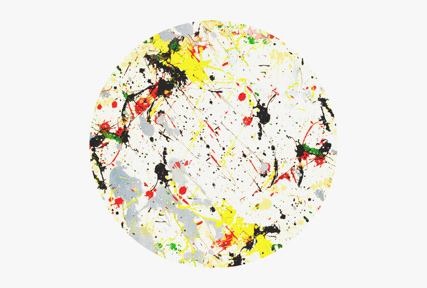 Yellow & Black Paint Splatter Round Mousepad - Paint Splatter Wall, HD Png Download