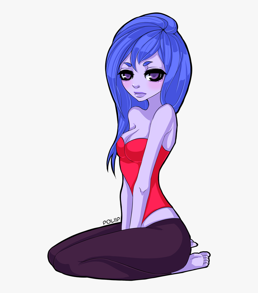 Blue Haired Girl - Cartoon, HD Png Download
