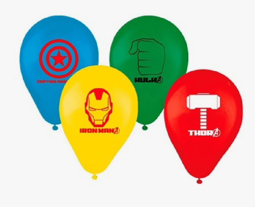 Balões De Aniversário Bexigas Dos Avengers Pacote Com - Balao Vingadores, HD Png Download
