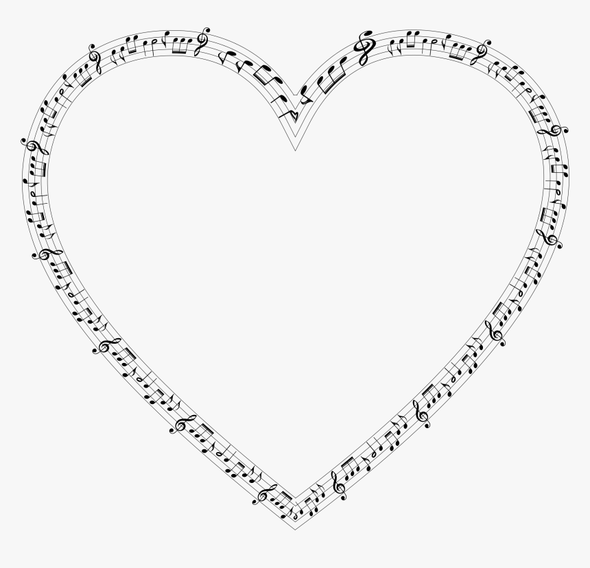 Music Notes Heart Clipart Clip Art Library Clipart - Vintage Heart Clipart, HD Png Download