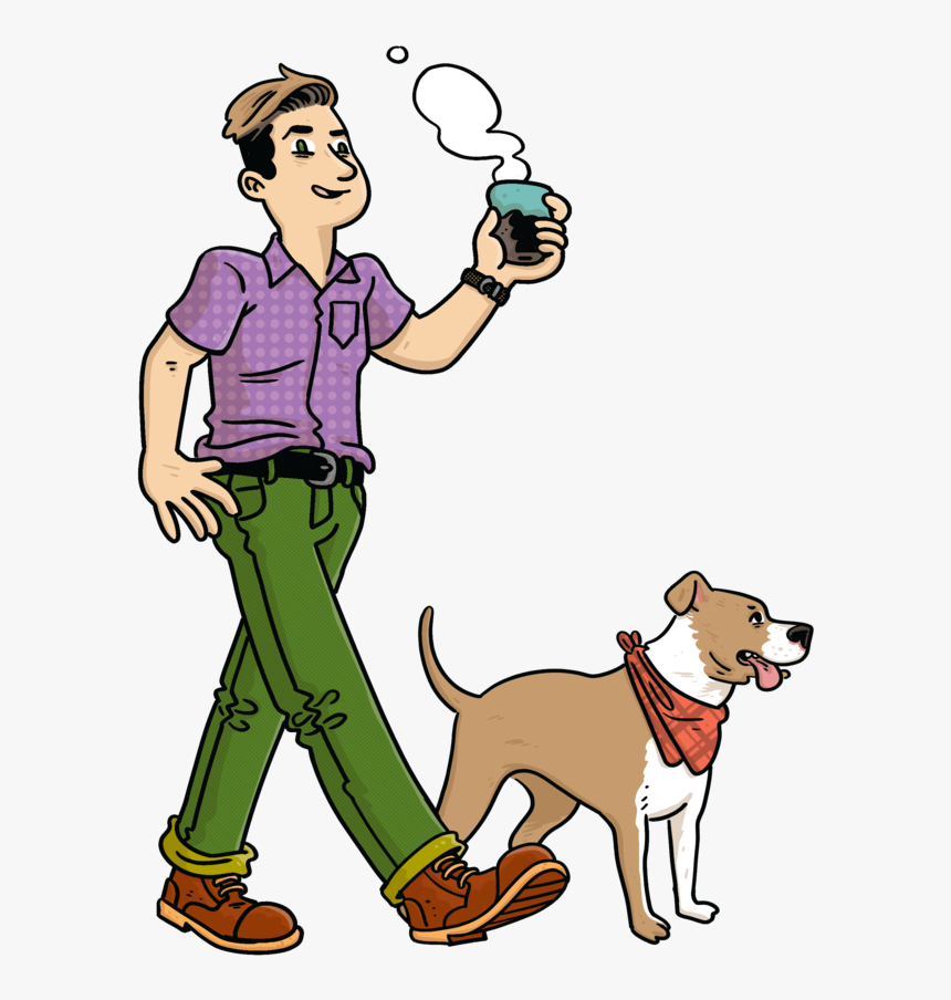 People Walking Dog Png, Transparent Png