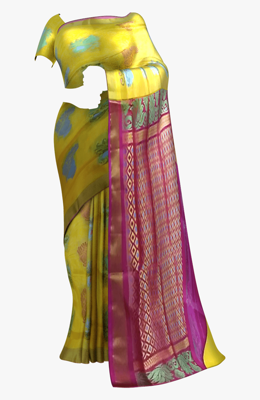 Shop Lemon Yellow With Marron Colored Fancy Designer - Paithani Parrot Green Saree, HD Png Download