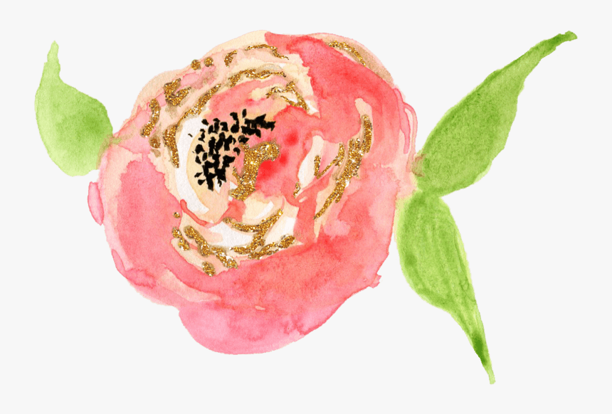 中国风荷花水彩画 - Design, HD Png Download