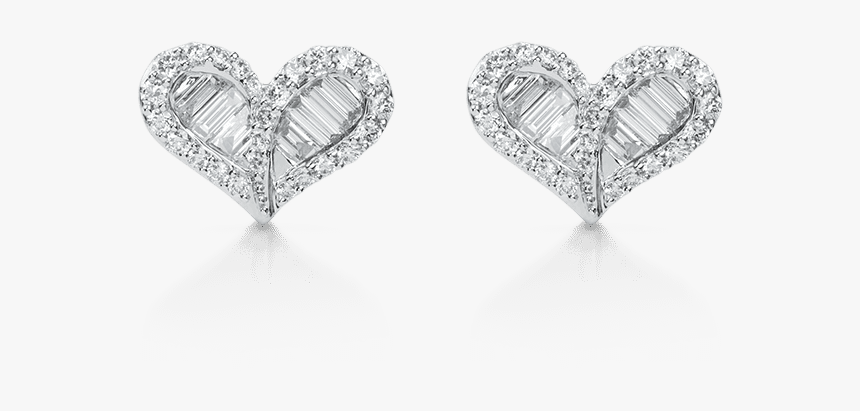 Earrings Tered Heart Shape Diamond Stud - Earrings, HD Png Download