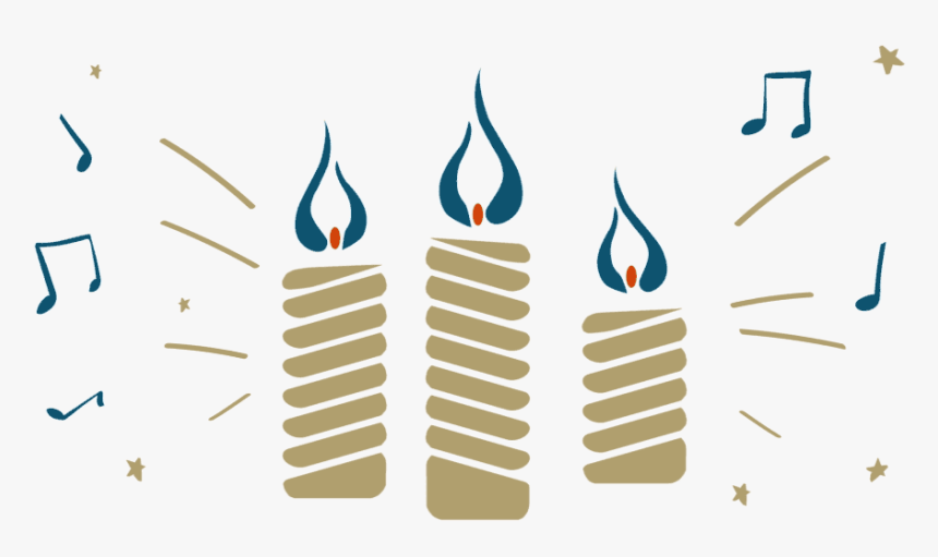 Candle And Musical Notes Illustration - Animated Christmas Musical Note Gif, HD Png Download