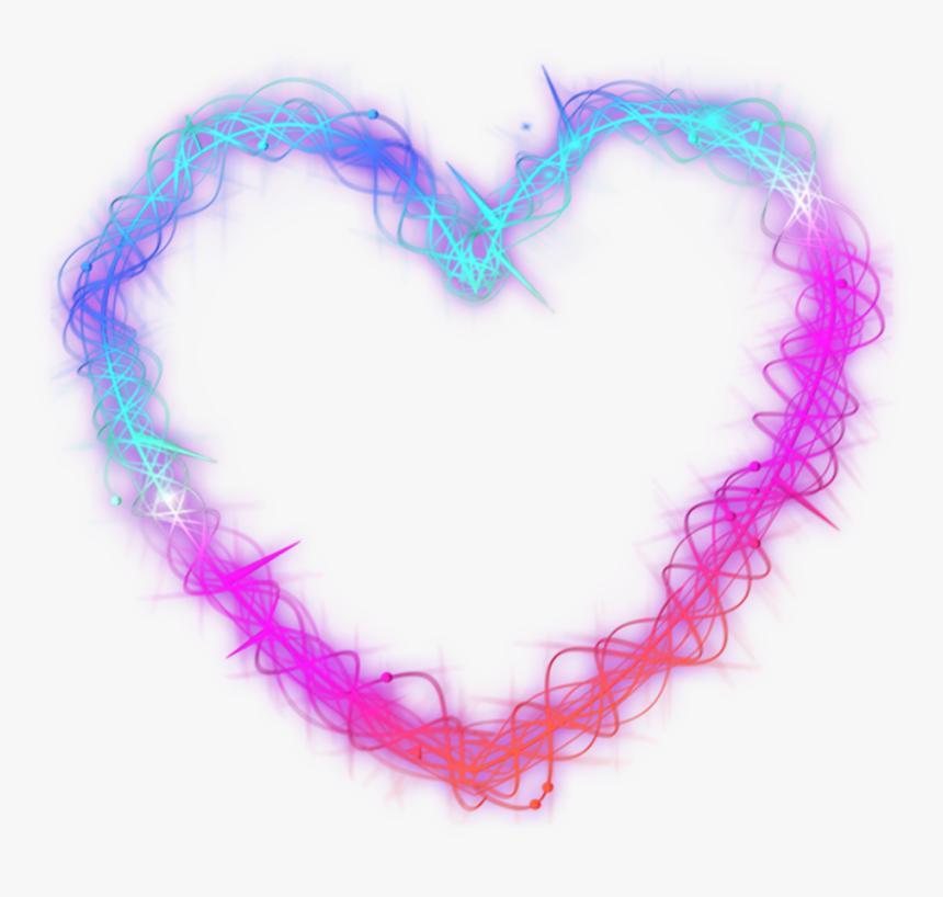 #love #heart #neon #geometric #overlay #layers #glitter - Heart, HD Png Download