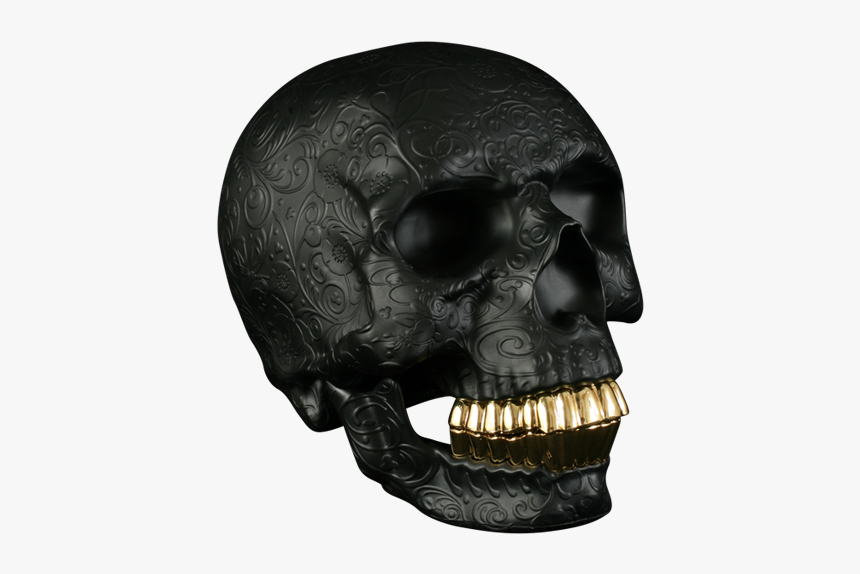 Black And Gold Skull Gif, HD Png Download