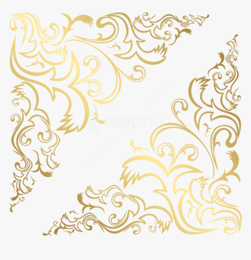 Free Png Download Corners Gold Transparent Clipart - Portable Network Graphics, Png Download