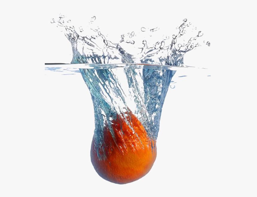 #scsplash #orange #water #splash ##blue #ftestickers - Fruit In Water Drop, HD Png Download