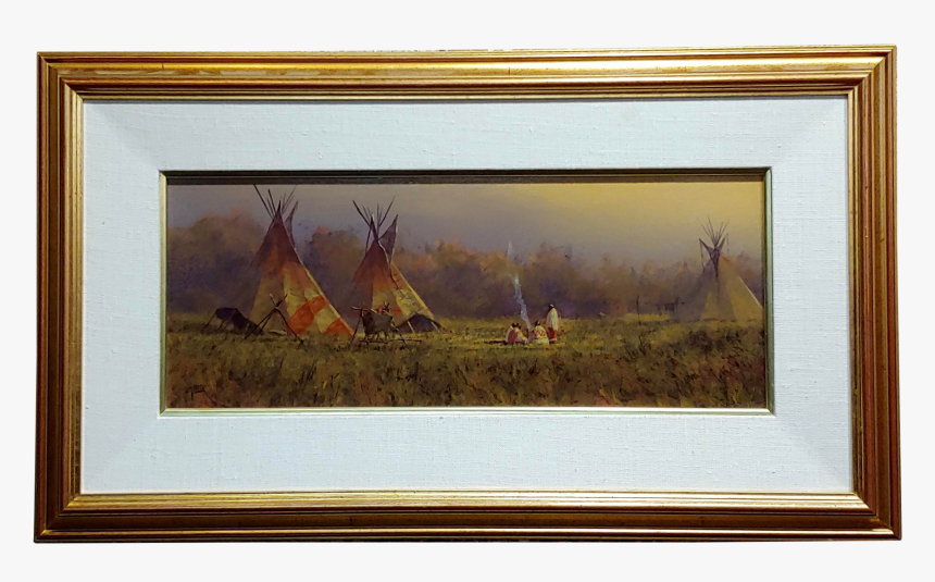 Chairish Logo - Mark Geller Teepee Oil Painting, HD Png Download