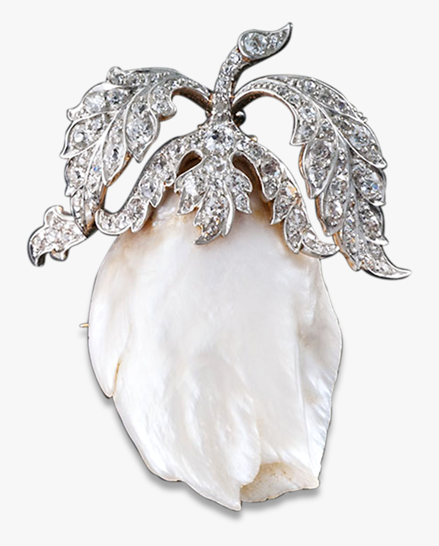 Edwardian Freshwater Pearl And Diamond Brooch Pendant - Peafowl, HD Png Download