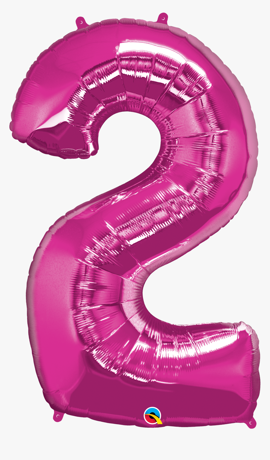 Foil Balloon Number 2 Magenta & Weight - Qualatex Number Balloons Blue, HD Png Download