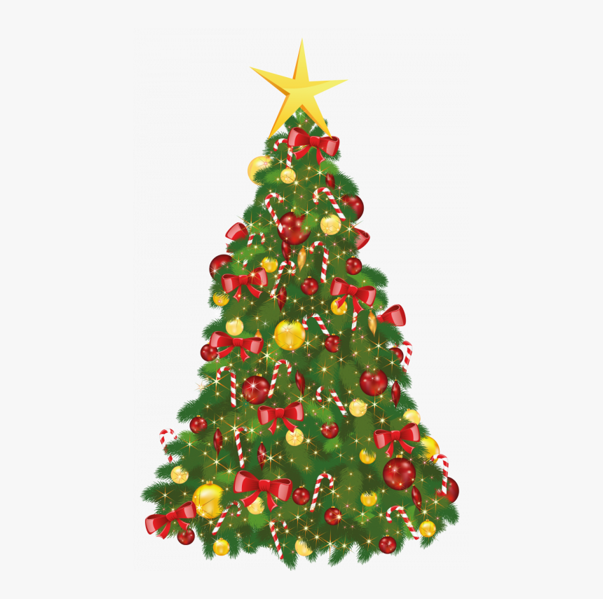 Christmas Tree And Santa Claus, HD Png Download