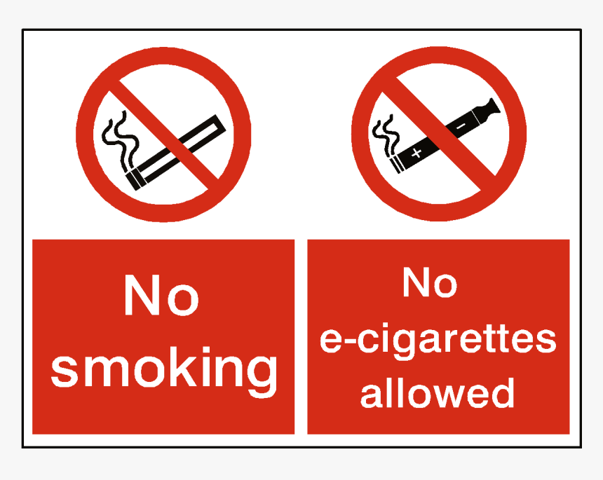 No Smoking No E Cigarette Dual Sticker - No Smoking Signs Uk, HD Png Download