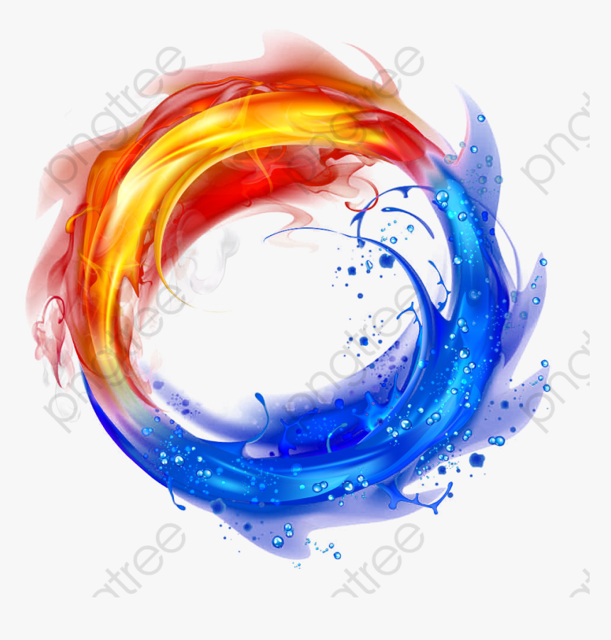 Water Fire Effect Clipart Image Library Cool Water - Fire And Ice Transparent, HD Png Download