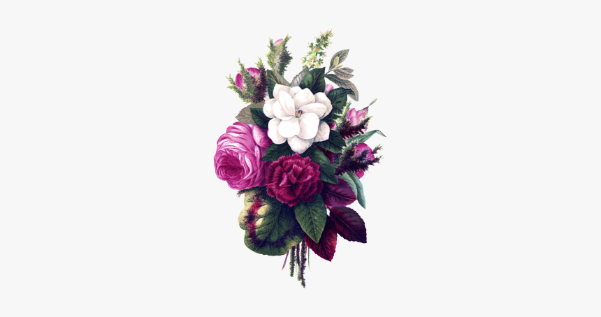 Free Flower Clipart - Vintage Flowers Png Purple, Transparent Png