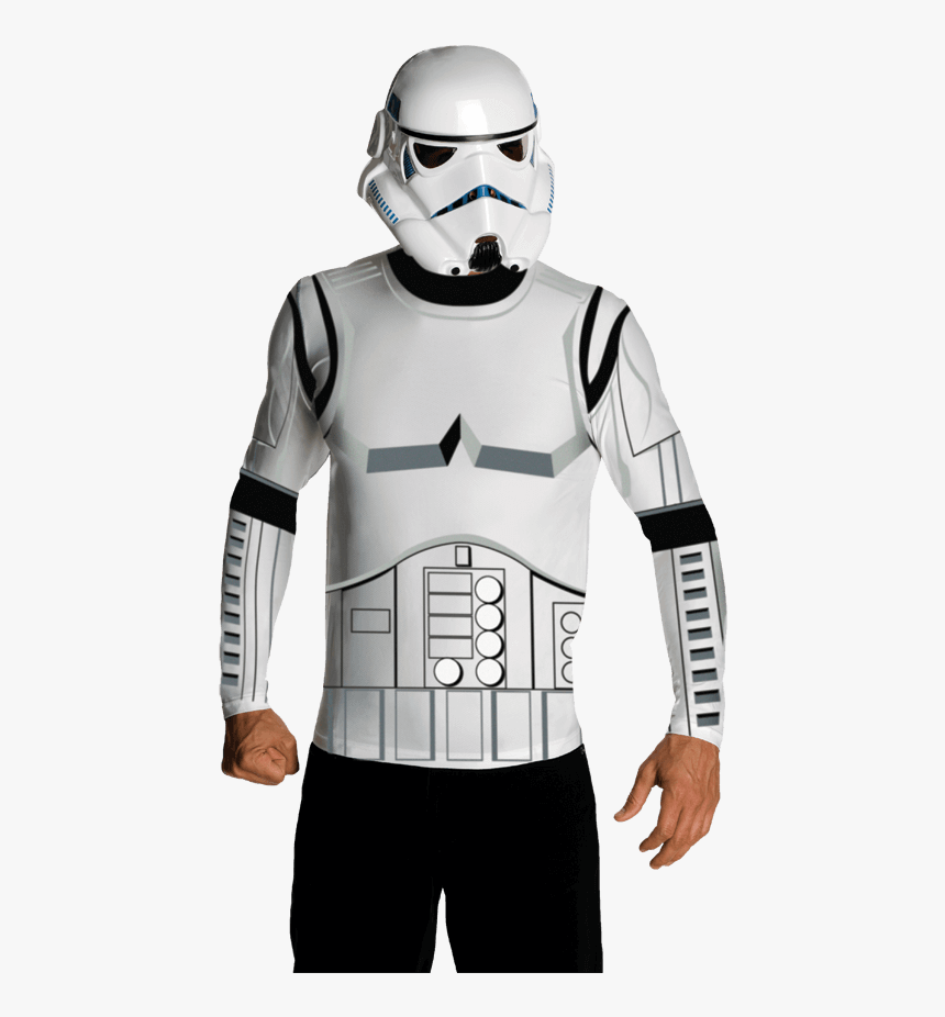 Adult Stormtrooper Costume Top With Mask - Tee Shirt Costume Stormtrooper, HD Png Download