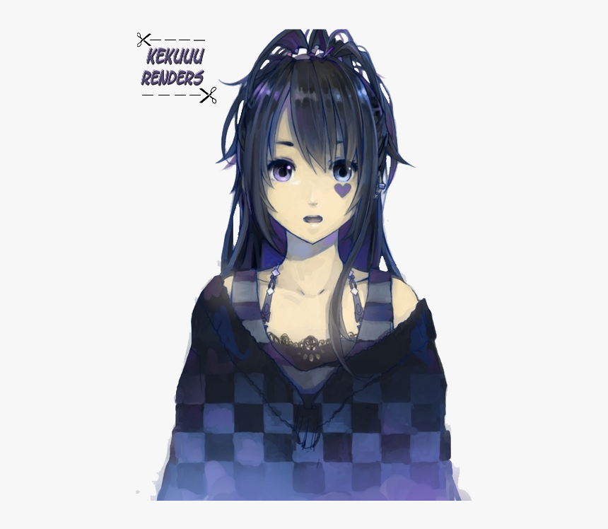 Blue Anime Girl Render, HD Png Download