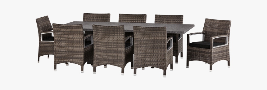 Contempo 9 Piece Dining Setting - Wicker, HD Png Download