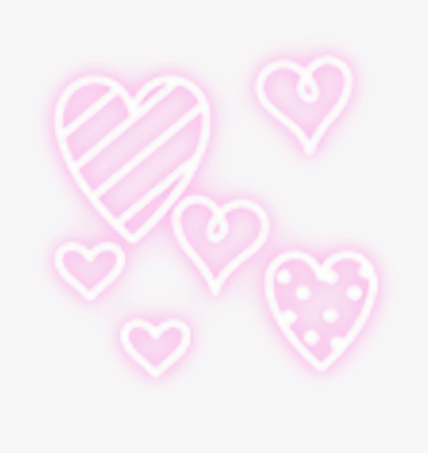 Ftestickers Hearts Light Glow Glowing Luminous Pink - Pink Glowy Hearts Picsart, HD Png Download