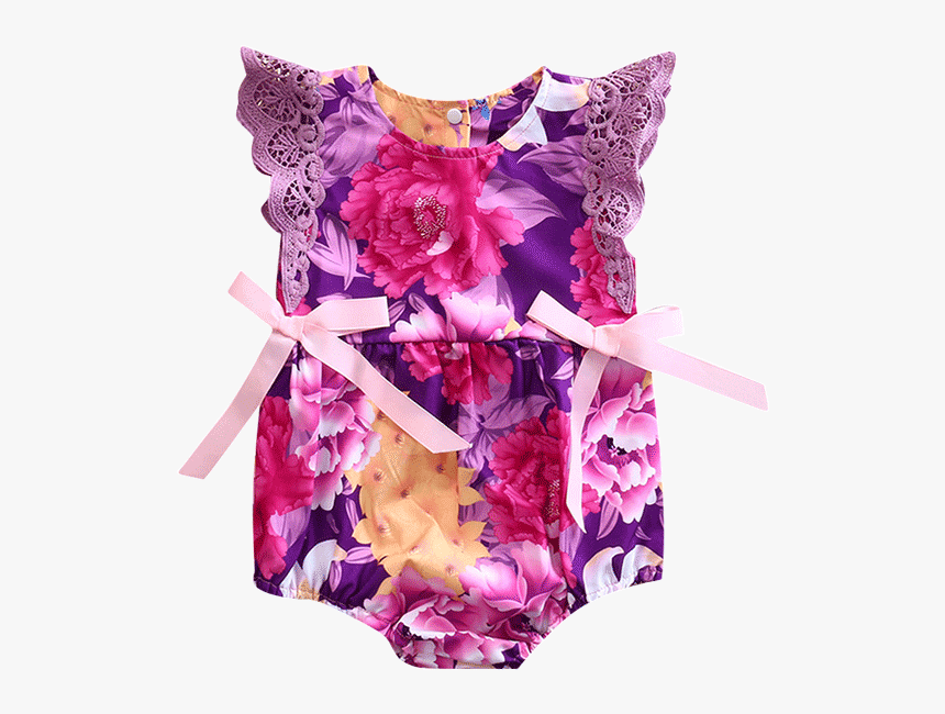 Bowknot Floral Lace Romper - Bouquet, HD Png Download