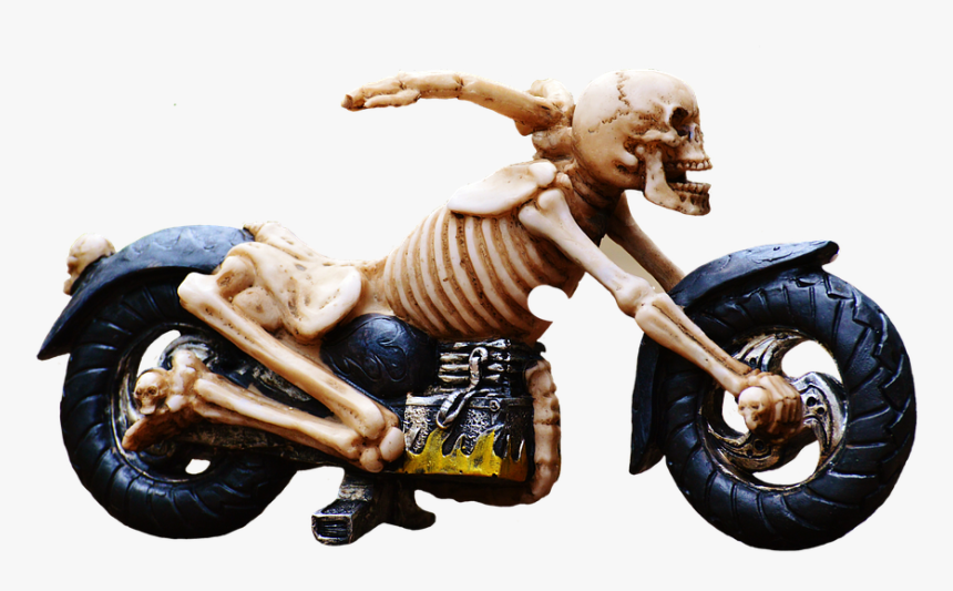 Biker, Skeleton, Creepy, Weird, Decoration, Scary, - Skeleton Motorcycle Transparent, HD Png Download