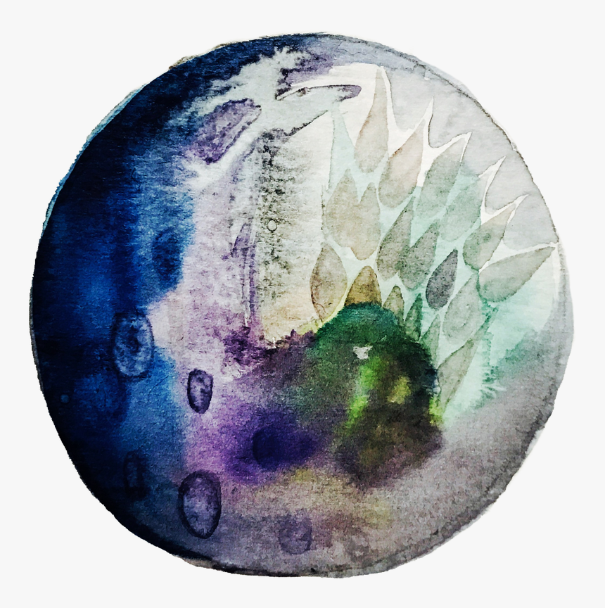 Purple Moon Png -picture - Watercolor Paint, Transparent Png