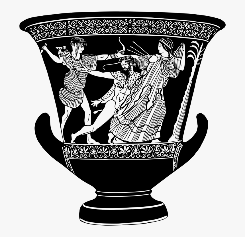 Transparent Trojan Png - Ancient Greek Vase Drawing, Png Download
