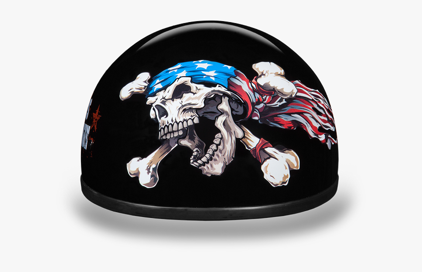 Novelty Motorcycle Half Helmet With Patriot Skull - Motorcycle Helmet, HD Png Download
