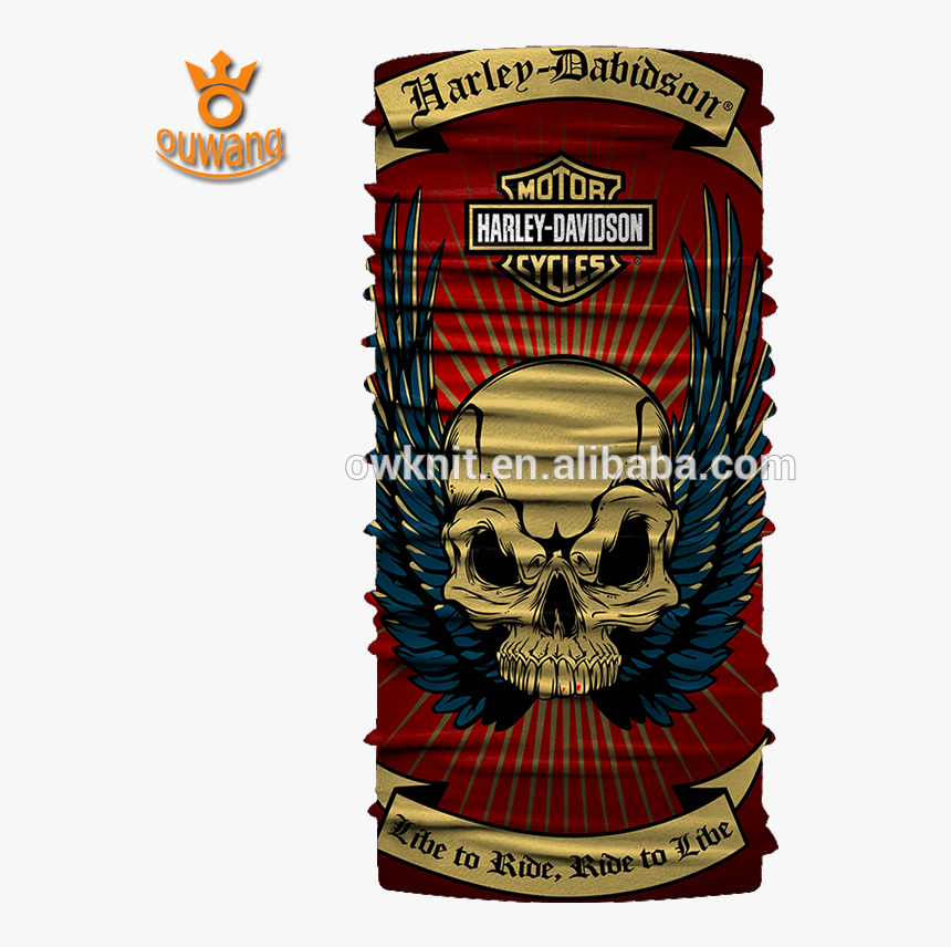 Ski Motorcycle Biker Snowboard Seamless Skull Tube - Harley Davidson, HD Png Download