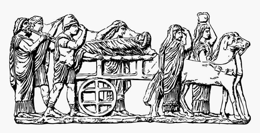 Art,monochrome Photography,monochrome - Ancient Greek Burial Drawing, HD Png Download