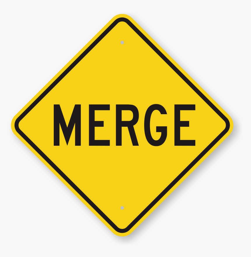Merge Road Traffic Control Sign - Danger Sign, HD Png Download