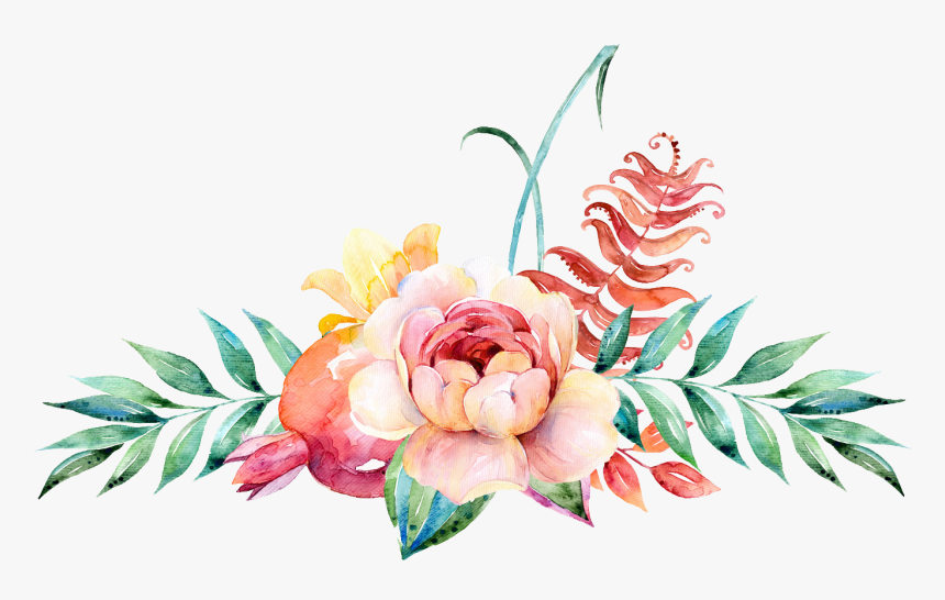 Decoration Flower Illustration Watercolor Design Floral - Floral Border Design Png, Transparent Png