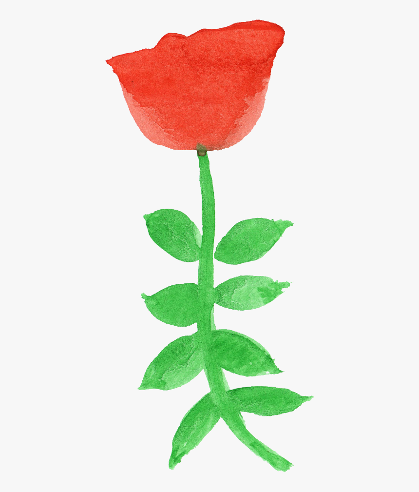 Watercolor Flowers Png Free - Garden Roses, Transparent Png