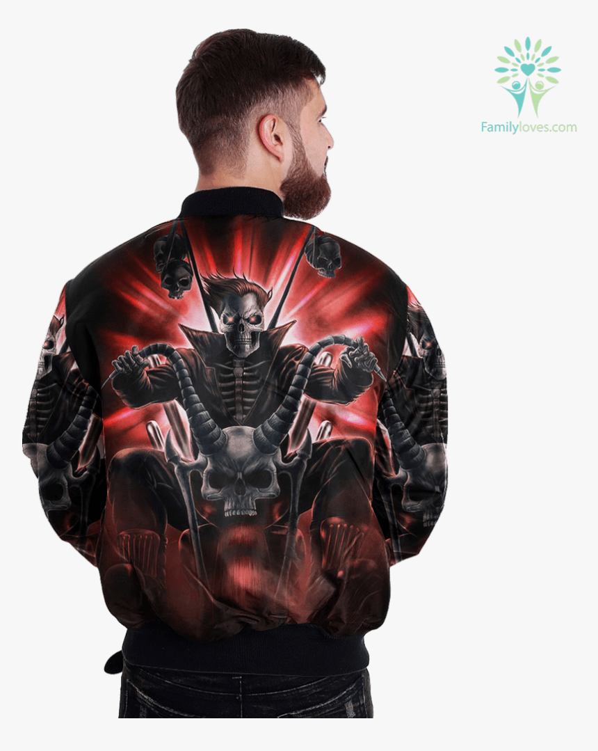 Skull Biker Over Print Jacket %tag Familyloves - Hold A Beast An Angel, HD Png Download
