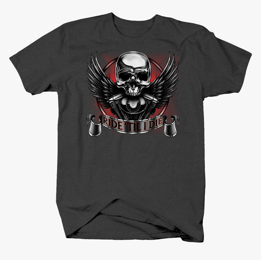 Ride I Die Skull Angel Wings Engine Block Biker Trip - Blondie Shirt, HD Png Download