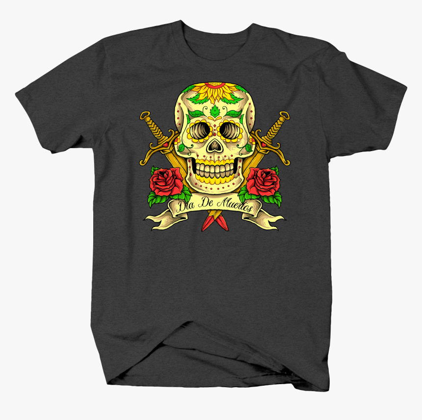 Dia De Los Muertos Sugar Skull And Swords Day Of The - Shirt, HD Png Download