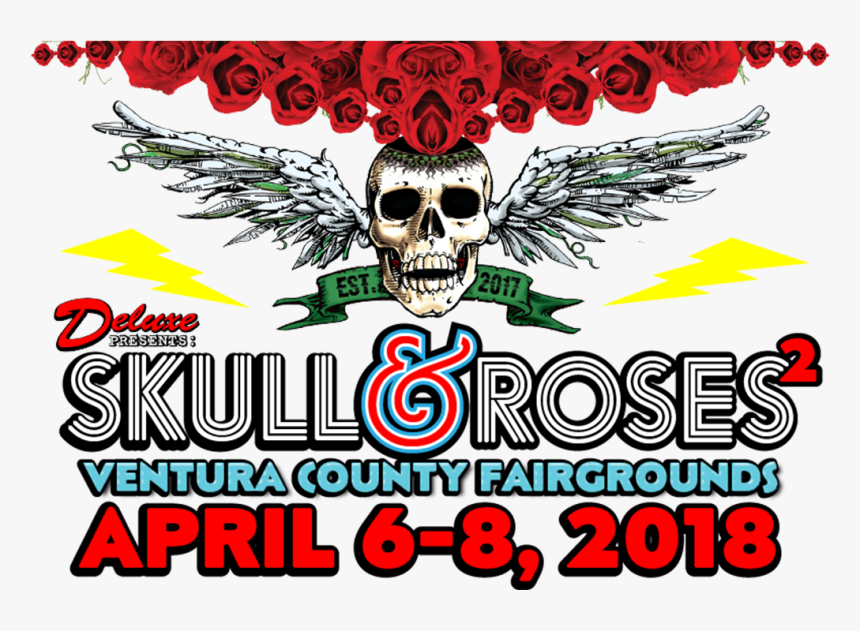 Deluxe Presents Skull & Roses Festival, Ventura, Ca - Graphic Design, HD Png Download