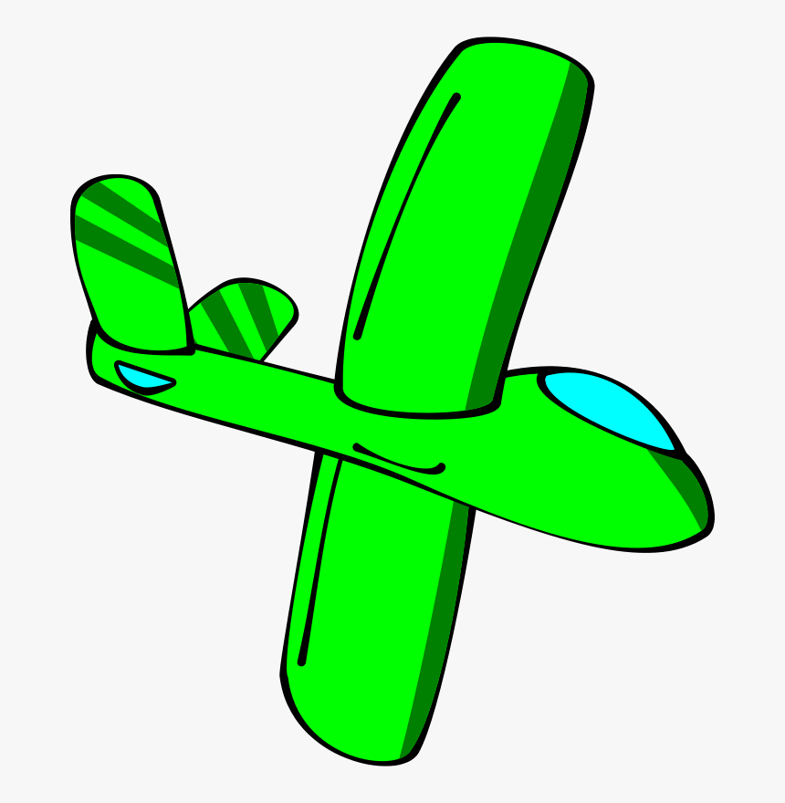 Green Cartoon Glider - Cartoon Glider, HD Png Download