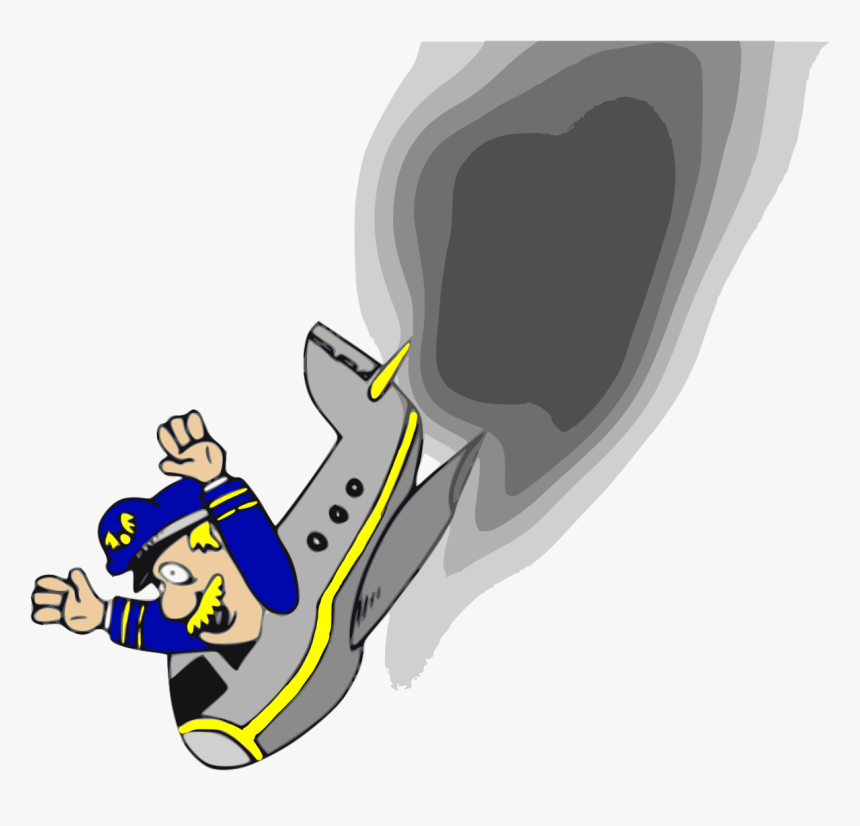 Pilot And Plane Going Down Clip Arts - Plane Going Down Png, Transparent Png