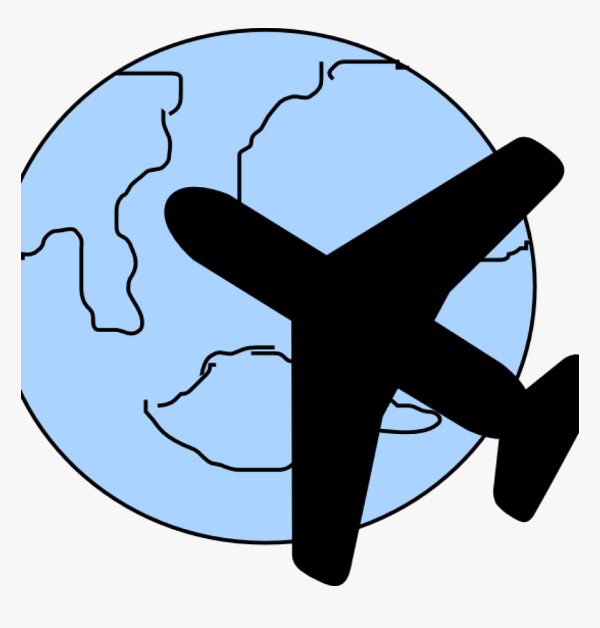 Airplane Clipart Free Camping Clipart - Airplane And Map Clipart, HD Png Download