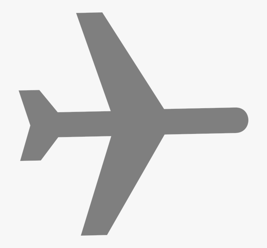 Airplane, Aircraft, Airline, Plane, Grey, Silhouette - Cartoon Airplane From Above, HD Png Download
