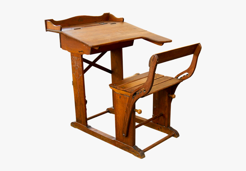 School, Schulbank, Isolated, Old, Nostalgia, Bag, Table - Outdoor Table, HD Png Download