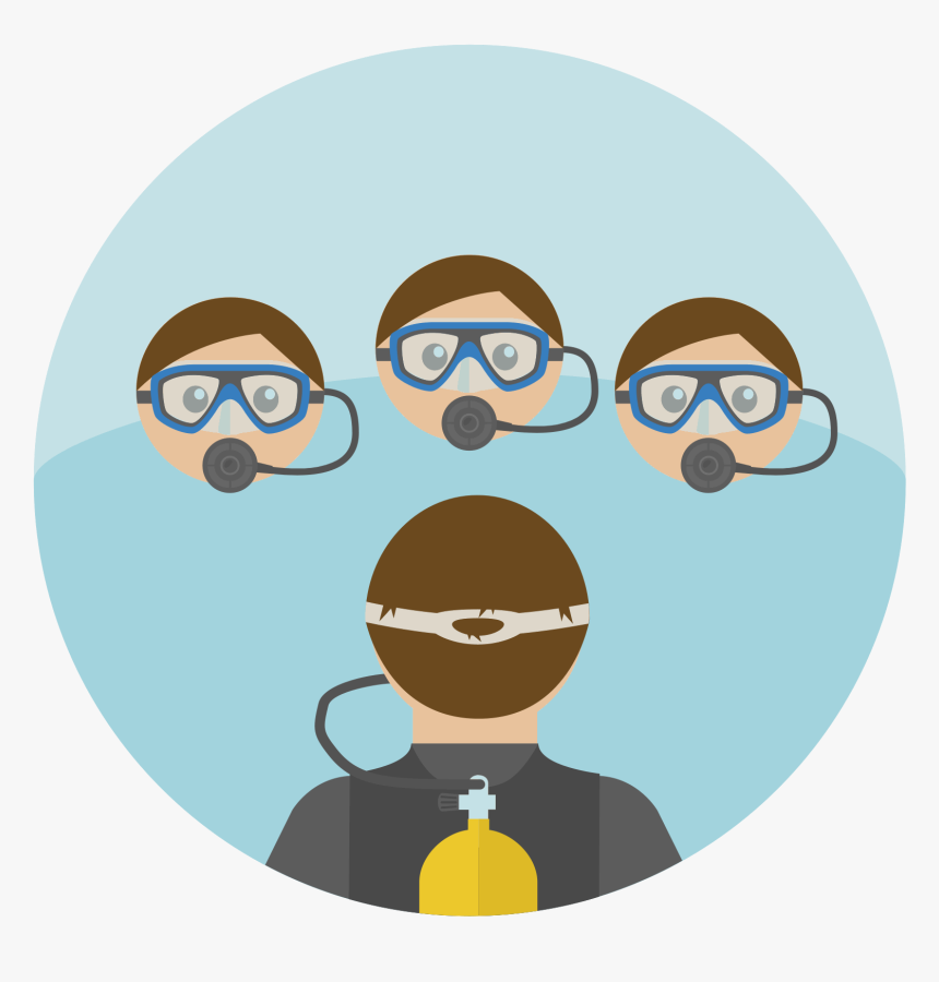 Transparent Person Cartoon Png - Scuba Diver Person Cartoon Transparent, Png Download