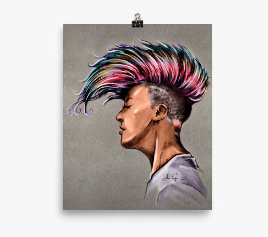 Punk Rock Colorful Girl Poster - Punk Rock, HD Png Download